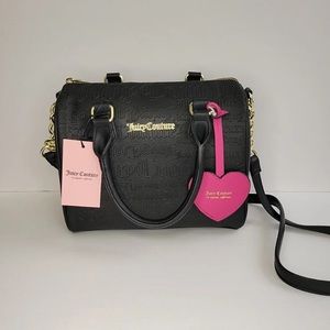 Black juicy couture crossbody with pink heart 🩷